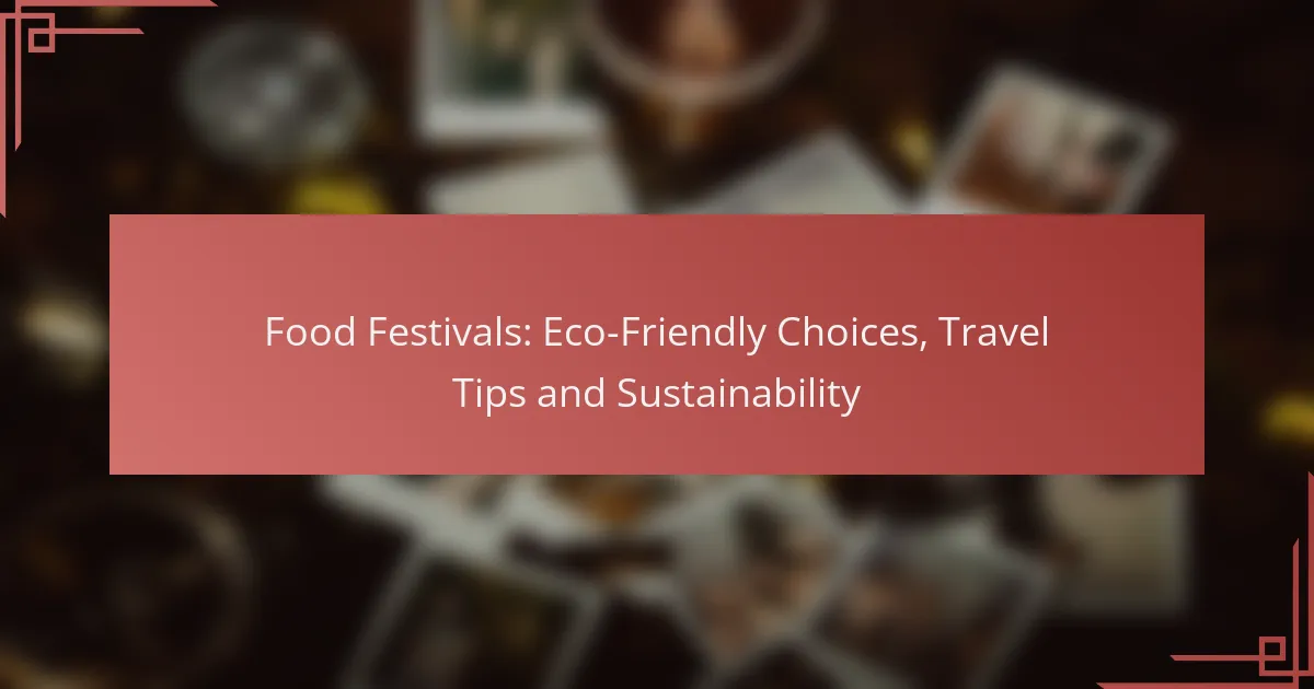 Food Festivals: Eco-Friendly Choices, Travel Tips and Sustainability