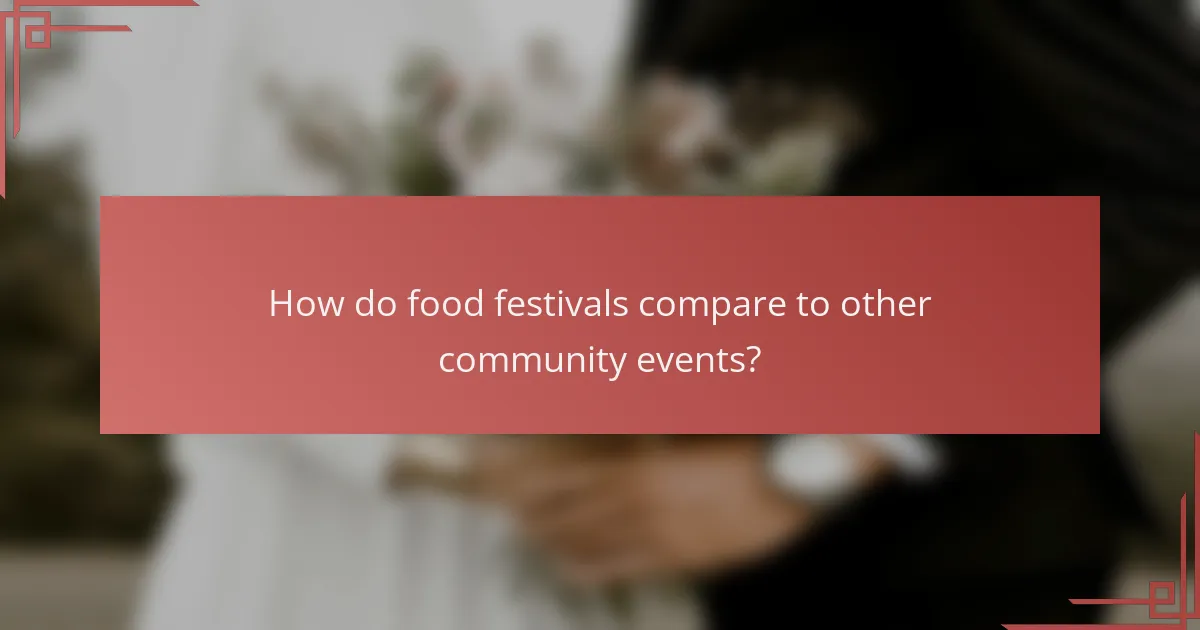 How do food festivals compare to other community events?