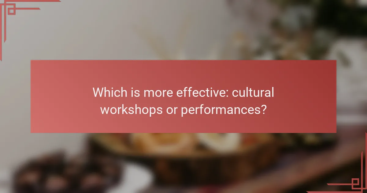 Which is more effective: cultural workshops or performances?